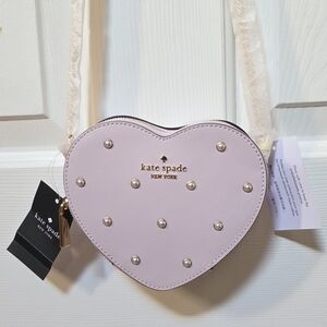 kate spade Heart-Shaped Pearl Stud Crossbody in Light Pink